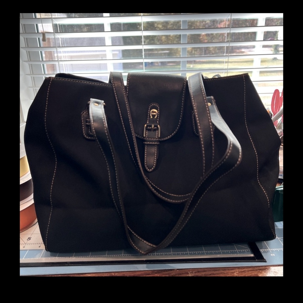 Aigner fabric shoulder bag.Large